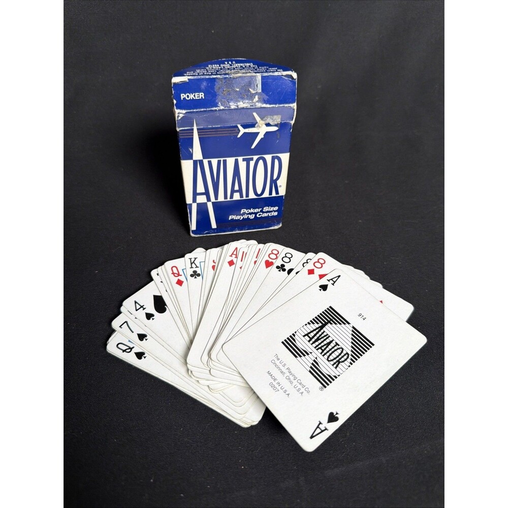 Vintage Aviator Poker 914 Playing Cards Blue US Playing Card Co Cincinnati OH